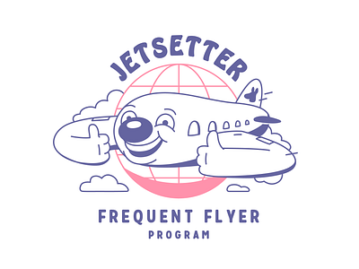 Jetsetter logo cartoon character jet logo logo design