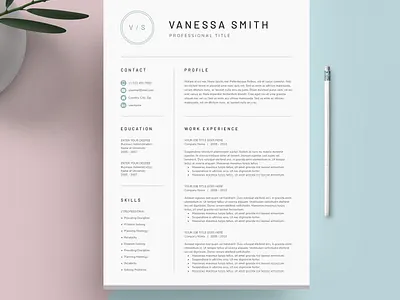 Word Resume & Cover Letter clean resume cover cover design creative resume curriculum vitae cv cv template letter modern modern resume professional resume resume template template