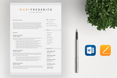 Elegant Resume Template / 4 Pages clean resume creative resume cv template download download psd elegant elegant fonts elegant seagulls free modern modern resume professional resume resume template template