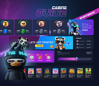 A Casino Website Design That Electrifies casino design casino website design figma design gambling game design gaming industry illustration lime agency online casino ui uiux vibrant design webdesign inspiration