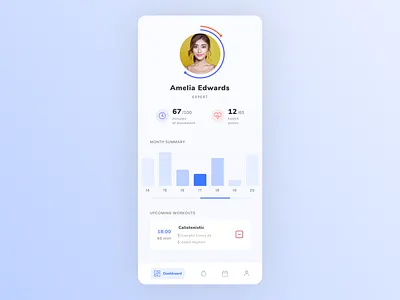 Gym app dashboard [concept] app app design clean dashboard fitness fitness app fitness dashboard goals gym gym app mobile mobile app statistics stats user user profile workout workout app workout tracker workouts