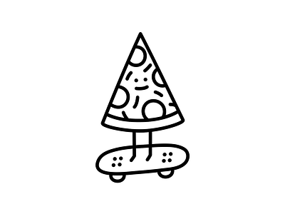 Skater Pizza - Ignorant Doodle art black and white design doodles draw drawing flash tattoo fun funny icon ignorant ignorant tattoo illustration minimal pizza simple skate skater smile tattoo