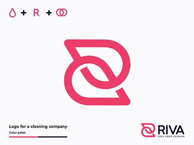 Riva Logo Design binding brand branding cleaning design icon logo logodesign pink together vector