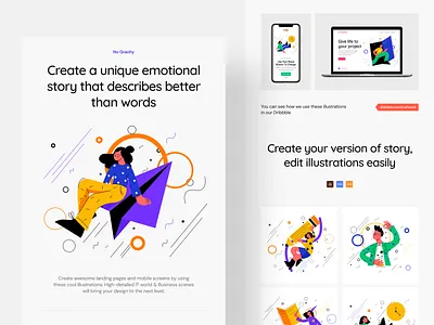 No Gravity Illustrations ai business colorful contrast life modern no gravity png research scene simple study stylish svg web work world