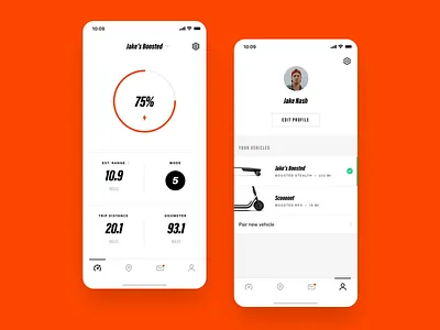 Boosted Boards - 2019 Update animation app boards boosted chart dashboard device ios minimal mobile profile strv style typography ui update