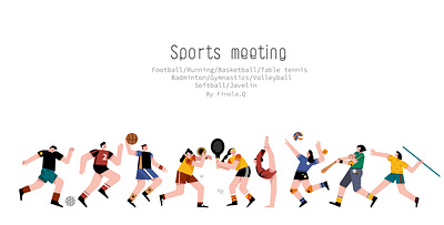 Sports meeting basketball design flat illustration sports sports design table tennis volleyball