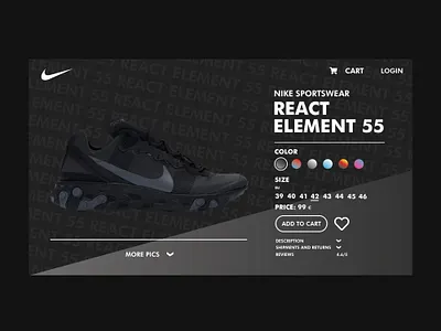 UI DESIGN - NIKE - SELECTED PRODUCT // WEB DESKTOP adobe design nike product studio ui uidesign ux uxdesign