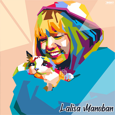 Lalisa Manoban Popart branding design digital illustration illustrations popart portrait vector vector illustration wpap