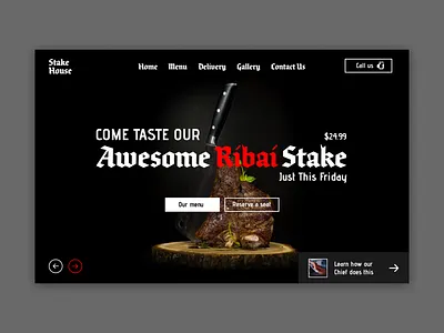 Ribai Stake Shot beautiful branding design food gothic landing page photography restaurant stakehouse typography ui user interface ux web design webdesign website design