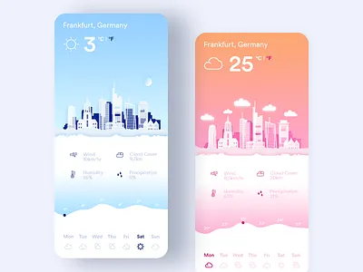Summer / Winter UI App Design app application bitfuel brand colorful colors concept design digital download flat free icon illustration minimal typography ui ux web website