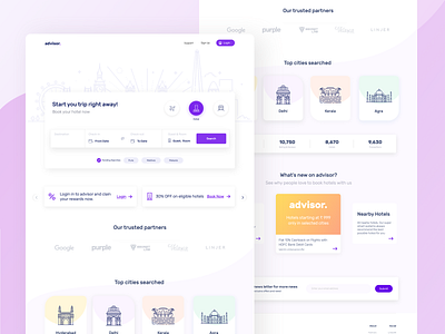 advisor. branding design dribbble landing page travel ui ui ux web page website design