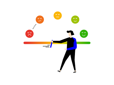 customer experience - red to green branding character customer customer experience customerexperience design emoji experience feedback green illustration journey negative positive red team