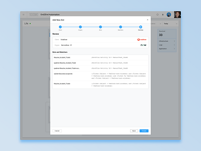 E2E Overview interface modal overview popup summary ui