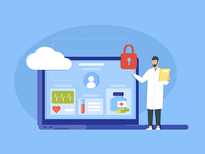 healthcare data colleciton adobe banner design blog post colleciton data ehealth flat illustration healthcare illustration illustrator jotform