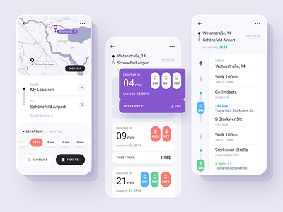 Public Transport Ticket App application booking clean design map mobile mobile app design tickets transport ui ux