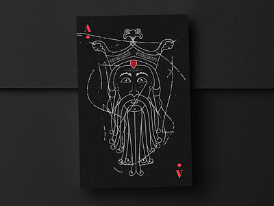 Wōden - Playing Card 2d card dribbbleweeklywarmup god illustration odin playing cards playingcard playingcards woden