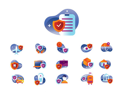 Insurance Icons app design dribbble freepik icon illustration insurance insurance app logo ui ux vector