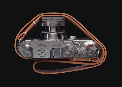 Leica IIIf (3d) 3d c4d camera leather leica metal visualization vray