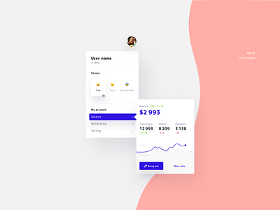Status update 081 account chart daily ui element kit mobile money product status ui update web