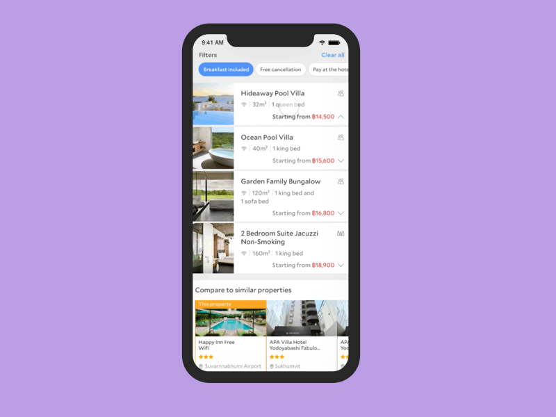 Room type framework accomodation agoda framework hotel hotel booking hotel booking app information architecture property search redesign room options room types ux