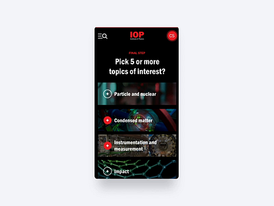 Institute of Physics - Interaction Design Take #2 animation branding design gif motion ui web design website