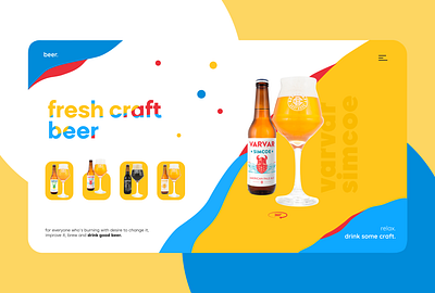 Craft beer e-shop bright colors brightness craftbeer design ui varvar web web design webdesign website website design