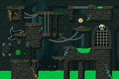 Pixel Art Dungeon Platformer Tileset fantasy game game assets gamedev platformer tileset