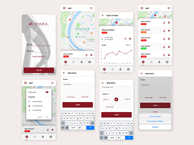 Monitoring App for Natural HAZards Control and Assessment app design flat icon minimal ui ux