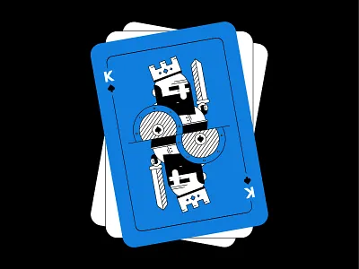 King card illusration card card game character composition design dribbbleweeklywarmup face flat design illustration king play spades style