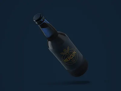 Hercun Logo beer blue brand brand identity branding branding and identity craft craft beer drink flat food food and drink gold identity logo logotype vector vector art wheat yellow