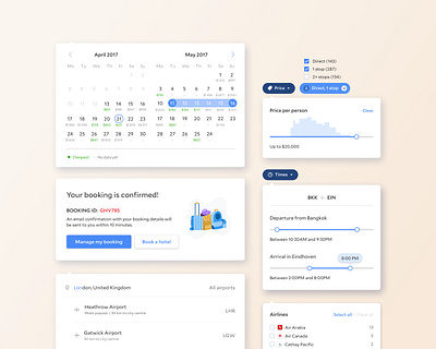 Flights component library agoda calendar component library components date picker desktop filters flight search flights histogram modules price reusable system design toggle