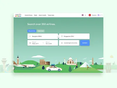 Flights @ Agoda aggregator agoda flights homepage landing page search search bar search engine