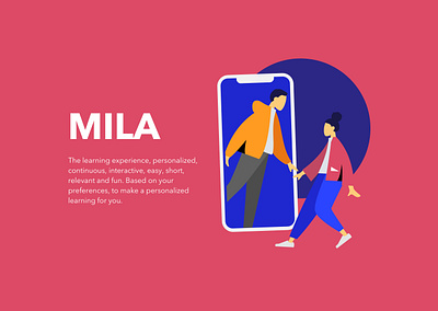 Mila app design e learning illustration ui ux