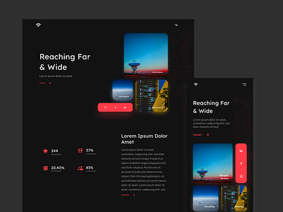 Broadcasting Website Dark Mode Concept adobe adobe xd app branding broadband broadcast broadcast design broadcaster broadcasting concept design satelite satellite satellites ui ux website xd