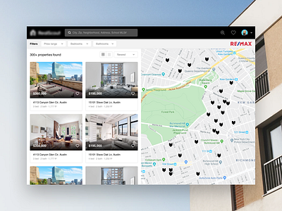 Search Property listing map pins property realestate search web website
