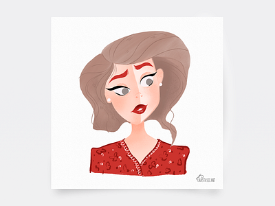 Lady in red flatillustration girl illustration lady ladyinred red vintage