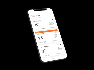 Solus+ Companion App branding design home control mobile app mobile interface product radiator temperature ui user experience user interface ux