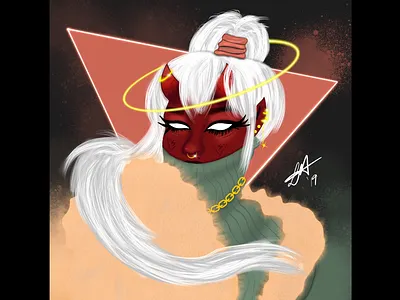 The Devil Wears Gold artoftheday characterdesign digital art digitalart digitalillustration drawing drawthisinyourstyle illustration procreate