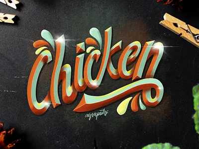 “Chicken” Hand Lettering brushlettering calligraphy digitalart digitallettering hand lettering handlettering lettering typography