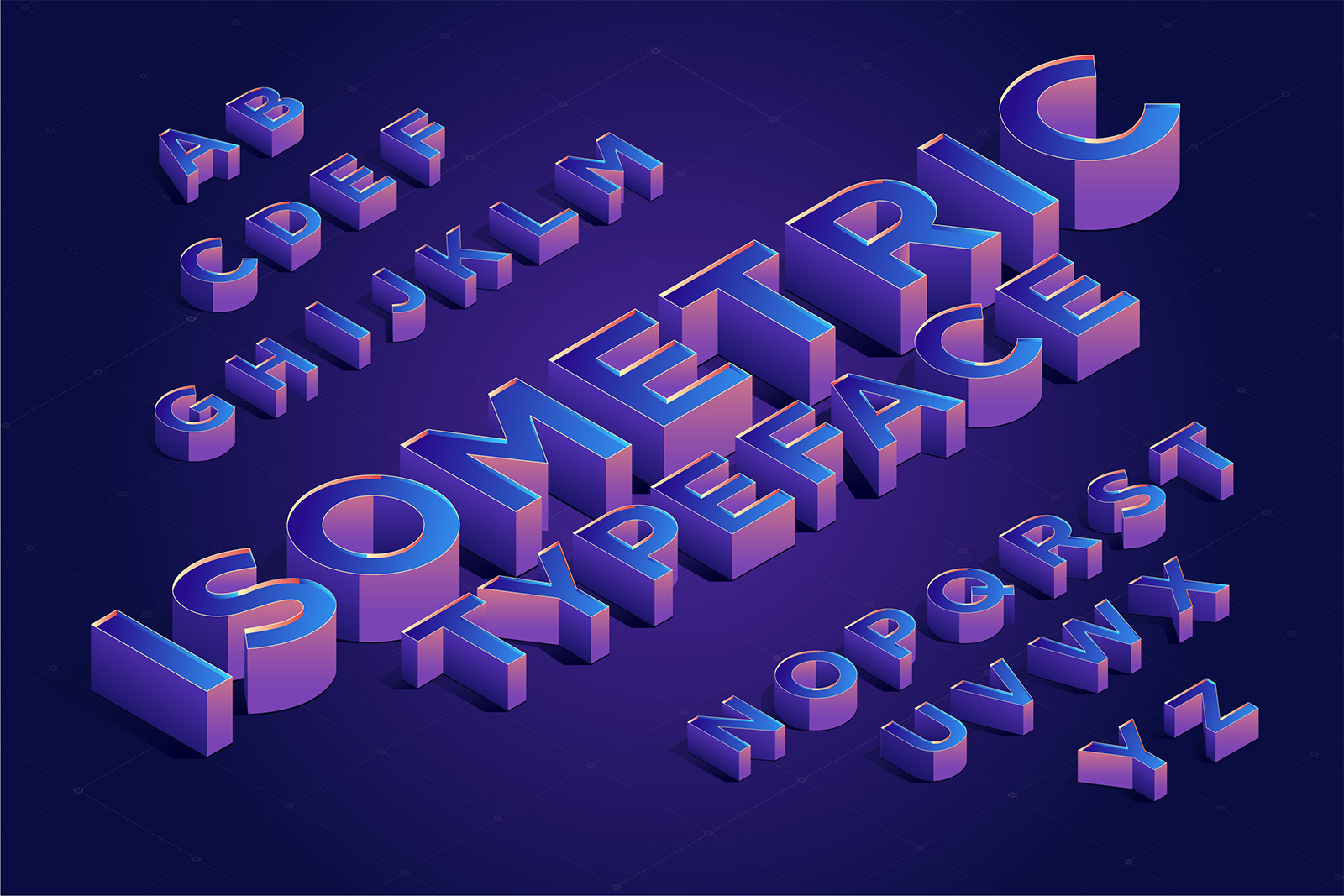 Isometric typeface by Motionblurstudios on Dribbble