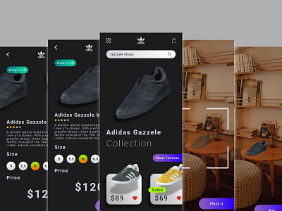 Adidas e-shop adidas adidas originals adobe xd app brand design e commerce app e shopping eshop mobile ui ui design ux vector vr