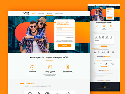 Landing page car insurace design ui web