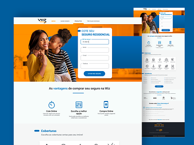 Landing page home insurace design ui web