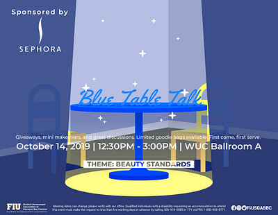 Blue Table Talk blue illustration room sparkles table yellow