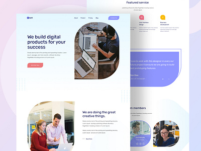 Digital agency landing page 2020 agency concept creative design dribbble interface landing page design landing page ui minimal minimal design new design product design service trendy typogaphy ui uiux ux web design web page