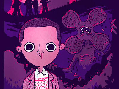 Stranger Things Eleven 80s 90s blake stevenson cartoon character design creepy cute eleven girl hipster illustration jetpacks and rollerskates movie art movie poster netflix retro stranger things strangerthings tv show