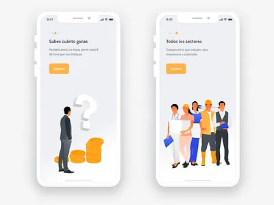 Onboarding #2 count working time app counter freelance hours illustration schedule time timer ui ux