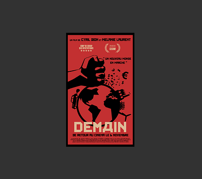 DEMAIN - Movie poster with constructivism theme advertising affiche constructivism constructivist design illustration illustrator movies typography vector