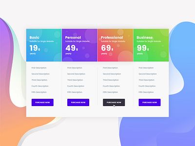 Pricing Table Concept 003 agency creative design interface minimal modern portfolio psd template ui ux