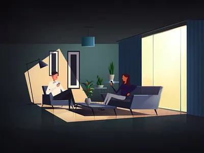 Couple Field 2d animation character dark design illustration motion negative sad sadness